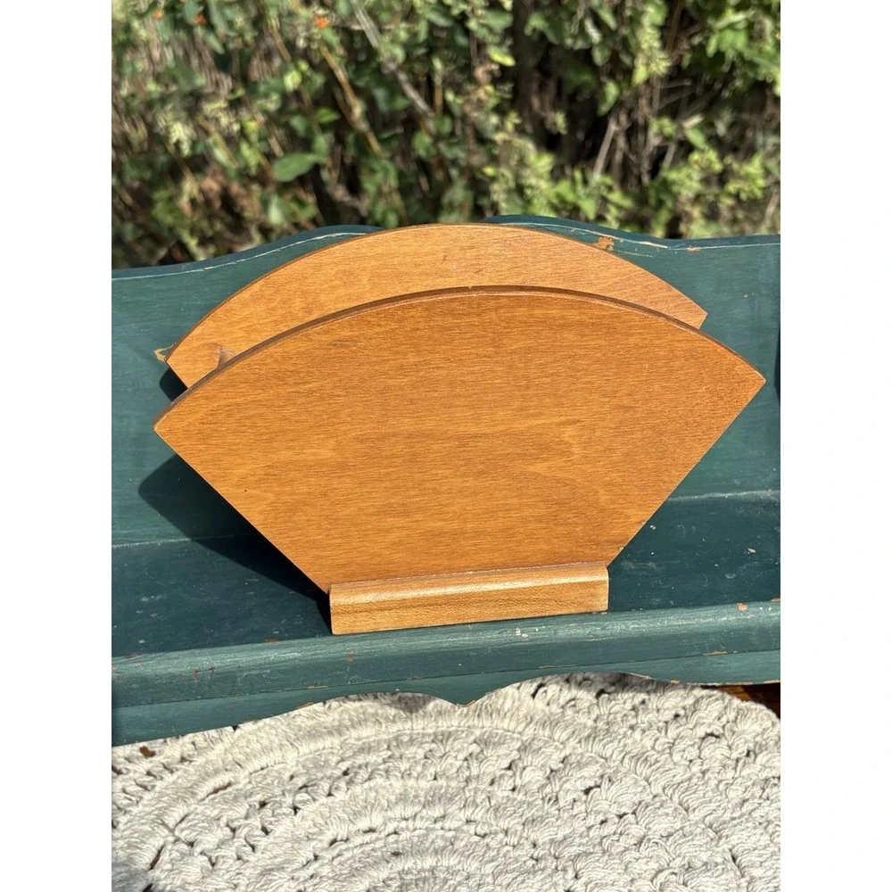 Painted Rooster Wood Napkin Holder Two Sided Farmhouse Country Decor